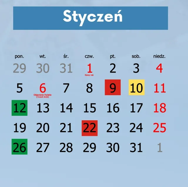 January cut out of the Czerna schedule