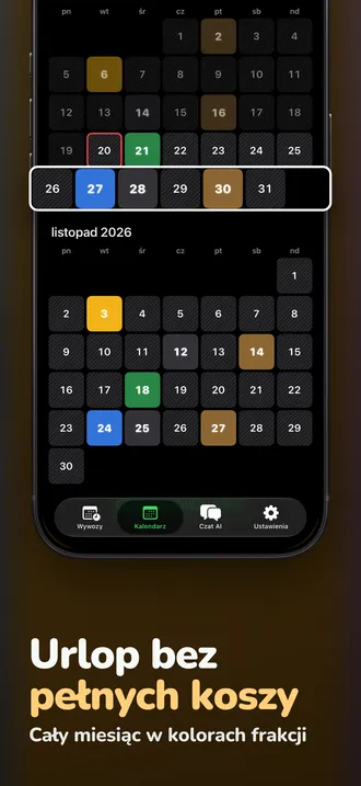 App Store screenshot: the month calendar